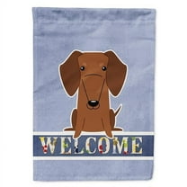 Caroline's Treasures BB5711GF Dachshund Red Brown Welcome Flag Garden Size , Small, multicolor