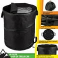 thumbnail image 2 of Wakeman Outdoors 46-Gallon Pop Up Outdoor Trash Can for Camping, Black, 2 of 7