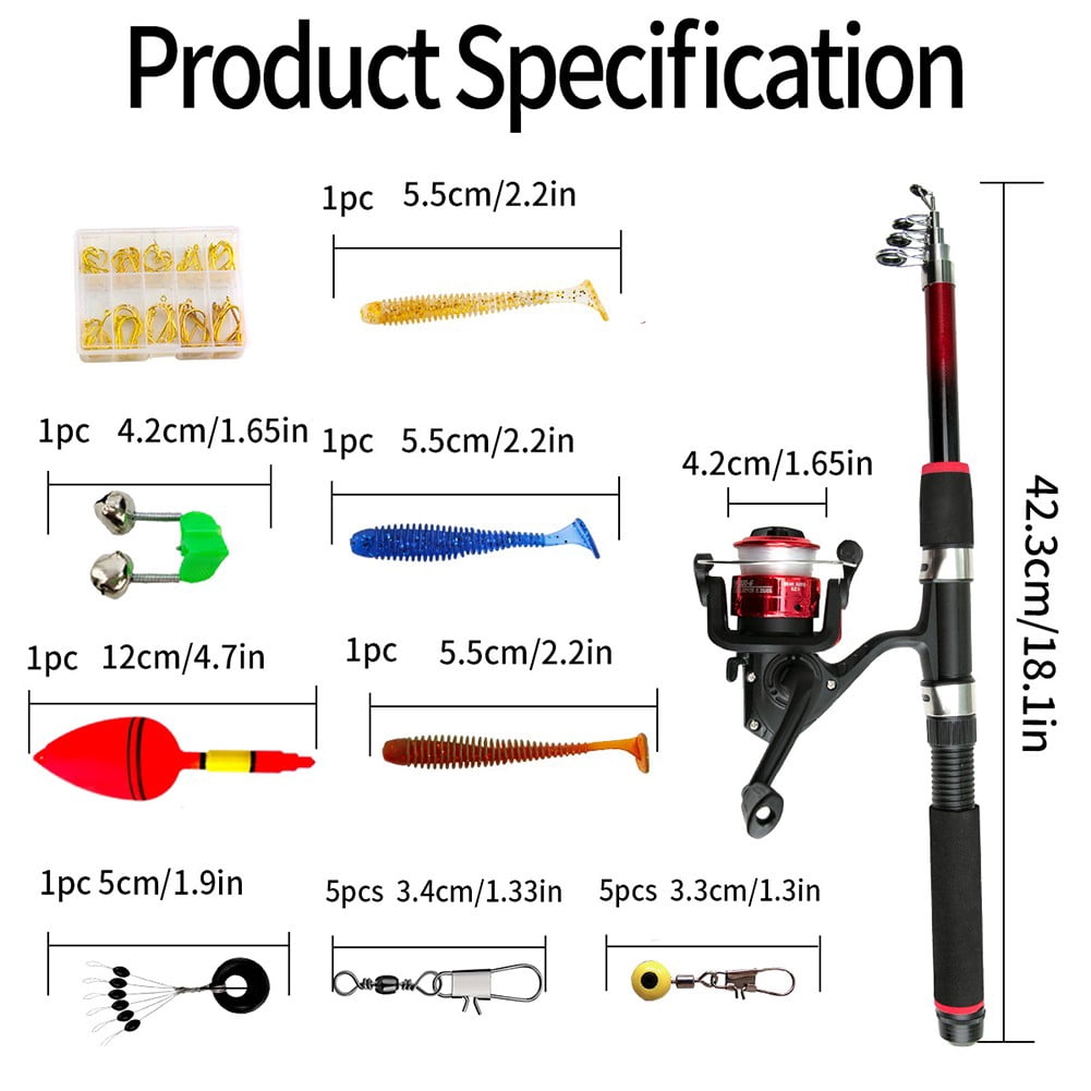 CENL Outdoor Fishing Starter Set - Fishing Rod + Fishing Reel + Fishing Tackle Box