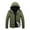 Army Green, variant on Lilgiuy Men's Sports Thick Jacket Fashion Solid Full Zip Windproof and Cold Detachable Hood Warm Padded Jacket