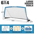 thumbnail image 5 of RUNBOW 6x4 ft Portable Kids Soccer Goal for Backyard Practice Soccer Net with Carry Bag(6x4 FT, 2 packs, Grey Blue), 5 of 6