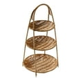 thumbnail image 3 of Rongfmy 3 Tier Multifunctional Weaving Basket Rack Cosmetic Rack Vegetable Storage Stand Round, 3 of 9