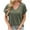 Army Green, variant on Summer Shirts for Womens Fashion Plus Size Solid Color V-neck Stripe Knitted Short Sleeved With A Slit At The Hem