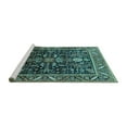 thumbnail image 2 of Ahgly Company Machine Washable Indoor Rectangle Oriental Turquoise Blue Industrial Area Rugs, 8' x 12', 2 of 4