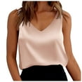 thumbnail image 1 of Blouses Sans Manches en Satin Coupe Ample Col en V - Polyester, Imprimé, Plusieurs Tailles, 1 of 6