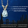 thumbnail image 2 of Gem Stone King 10K Yellow Gold Sky Blue Aquamarine Pendant Necklace for Women | 0.65 Cttw | Gemstone March Birthstone | Pear Shape 7X5MM | With 18 inch Chain, 2 of 6