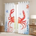 thumbnail image 2 of Homewish Red Crab Teen Curtains Pack of 2 (42x84 Each), Cartoon Ocean Coral Curtains Blackout, Kawaii Starfish Animal Bedroom Curtains, Blackout Curtains Bedroom Decor, 2 of 6