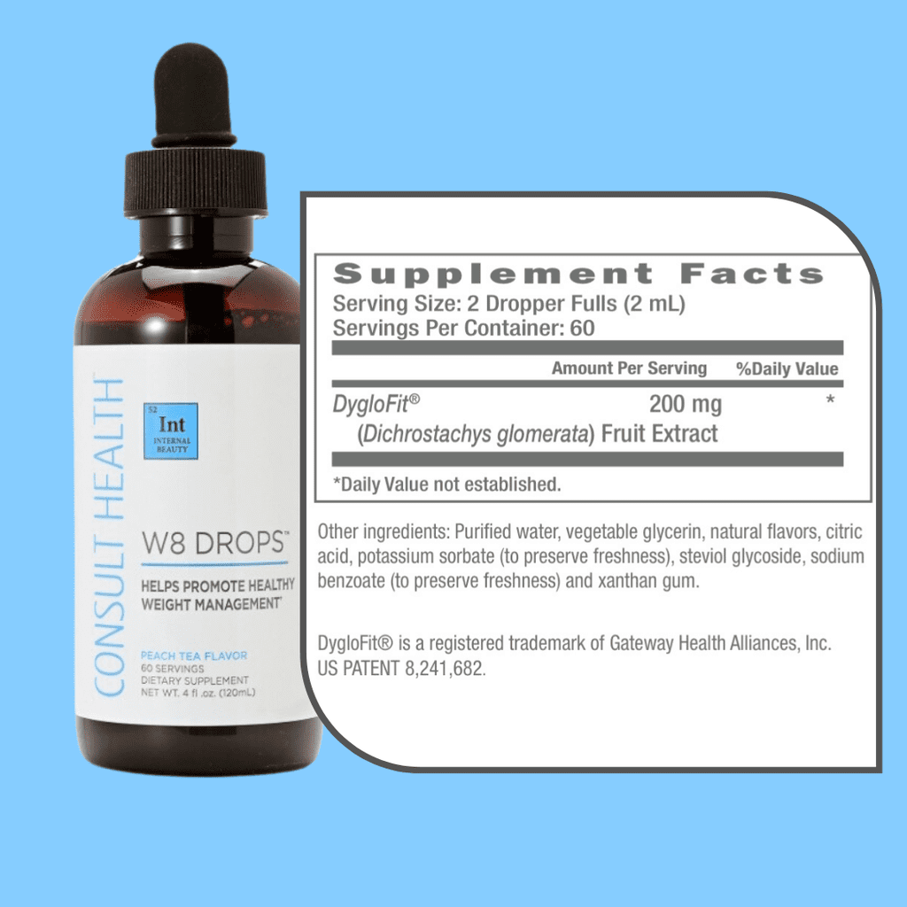 Consult Beaute W8 Drops Doctor Formulated Liquid Weight Loss Supplement with DygloFit 1-Count 4 Fl. Oz.