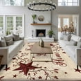 thumbnail image 3 of Area Rug for Living Room, Vintage Country Non-Slip Indoor Large Carpet for Bedroom/Dining Room, Vintage Rustic Texas Stars Plants Branch Washable Low-Profile Rectangle Floor Runner Rugs - 6 x 9 Ft, 3 of 8