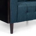 thumbnail image 3 of Noble House Penman Fabric Tufted 3 Seater Sofa, Navy Blue and Brown, 3 of 8