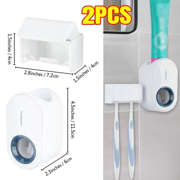 Toothbrush Holder Wall Mounted with Cover for Bathroom, 2 Slots Toothbrush Storage Organizer for Shower, Self Adhesive Toothbrush Hanger