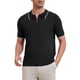 thumbnail image 5 of CAMISA POLO FORMAL PARA HOMBRE INSPIRE CHIC DÍA DEL PADRE, DE COLOR SÓLIDO, DE MANGA CORTA, CON CREMALLERA, AJUSTE SLIM, CLÁSICA, TALLA L, NEGRO, 5 of 5