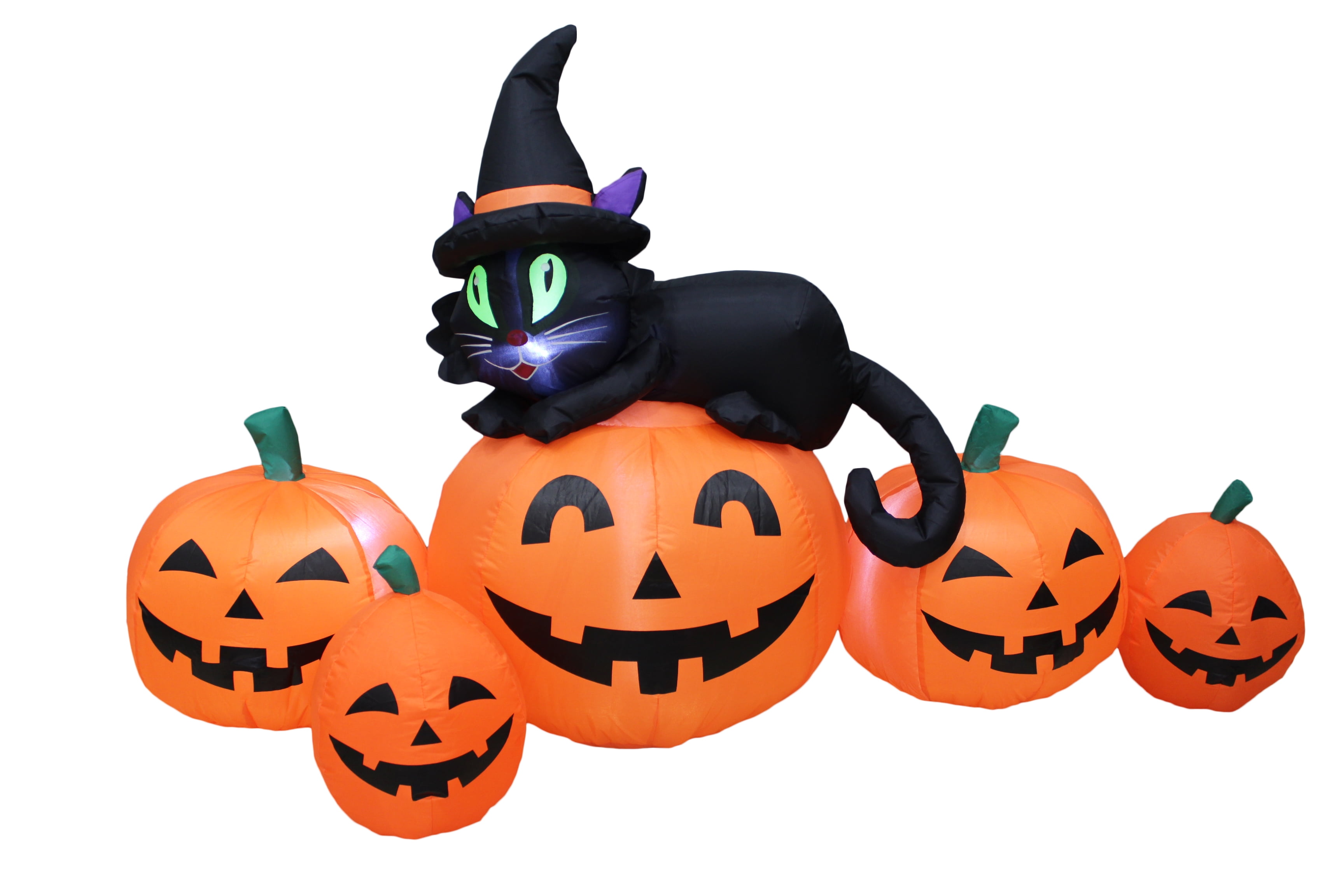 Impact Canopy Inflatable Outdoor Halloween Decoration, Pumpkin Family with Black Cat