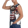 thumbnail image 3 of Balery Patriotic Boxing Bear Art Camisetas sin mangas para hombre, absorbe la humedad y protege contra el mal olor.-Large, 3 of 7