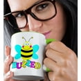 thumbnail image 2 of 3drose, Cute Buzzed Cartoon Bumble Bee Cartoon, 11oz Two-tone Green Mug, 2 of 6