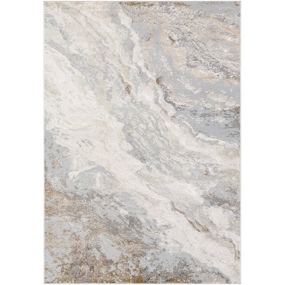 BoutiqueRugs Akuchi Contemporary Area Rug - Light Slate, Peach, Cream - 2' x 2'11"