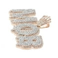 thumbnail image 3 of Midwest Jewellery 10K Rose Gold Mens Diamond Pendant Mob Letters with 3.00ctw Diamonds Rose and White Gold, 3 of 4