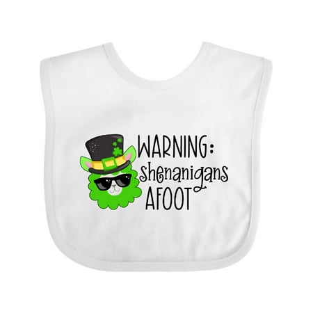 

Inktastic Warning- Shenanigans Afoot- St. Patrick s Day Llama Boys or Girls Baby Bib