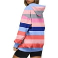 thumbnail image 6 of miqiqism Womens Striped Oversized Sweatshirts Juniors Long Sleeve Color Block Hoodies Trendy Pullover Top Y2K Clothes with Pocket Casual Drop Shoulder Blouses,Navy,XX-Large, 6 of 6