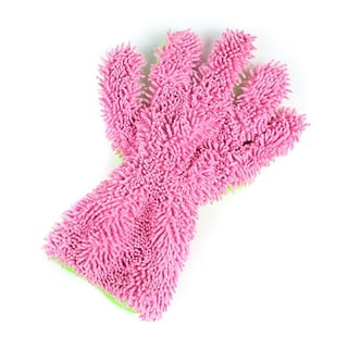 Car Wash Mitt, Scratch Free Double Sided Chenille Pink Soft Washing Glove  for Interior Exterior Auto Cleaning 