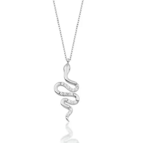 Snake Fashion Party 925 Silver Necklace Pendant Cubic Zirconia Women/Men Jewelry