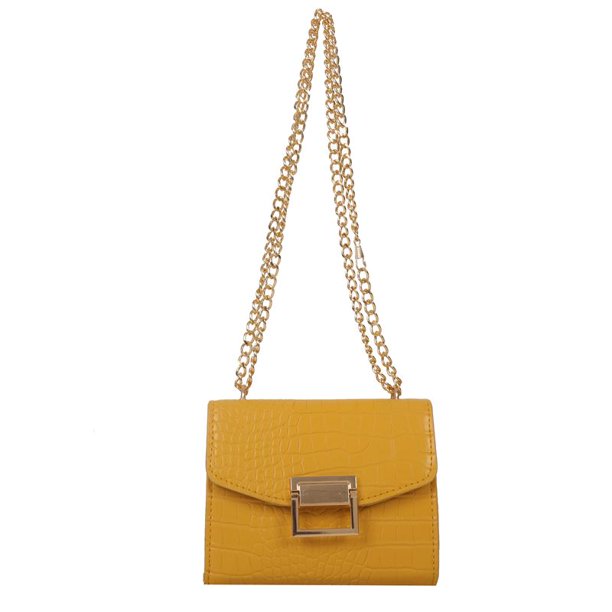 Bolsa Bolsa de mujer Bolsa PU Vintage Cadena Casual Mujer Embrague Crossbody Amarillo Ndcxsfigh Para Estrenar
