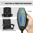 thumbnail image 4 of Vinsetto Chaise de Bureau de Massage par Vibration à 7 Points avec Roues Pivotantes, Noire, 4 of 10