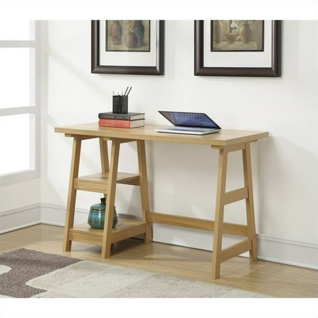 Convenience Concepts Designs2go Trestle Desk Light Oak