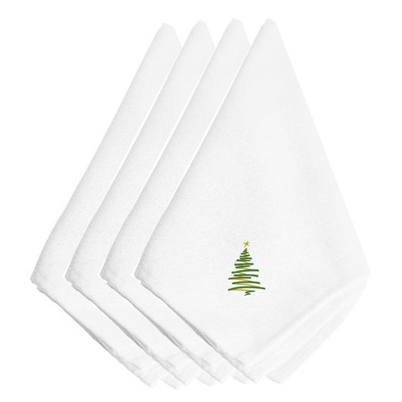Christmas Stylized Tree Embroidered Napkins Set of 4