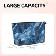 thumbnail image 3 of Leather Travel Bag Wash Bag Makeup Bag Storage Bag 7×5×2.4in For Daily Carrying And Short Trip Steelblue Marble_2, 3 of 8