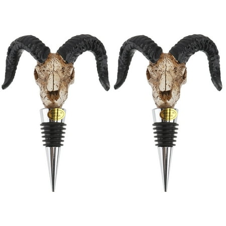 

NUOLUX 2 pcs Creative Buffalo Skull Wine Corks Creative Bottle Plugs Beverage Stoppers for Home Restaurant Bar