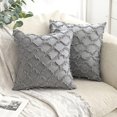 thumbnail image 2 of Wekity Funda de almohada bohemia de 2 piezas con flecos a cuadros, funda de cojín con textura de lino a cuadros para sofá, dormitorio, sofá, sala de estar (gris claro, 20 x 20 pulg, 2 of 5