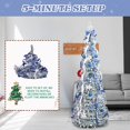 thumbnail image 4 of 7ft Pop Up Snow Flocked Christmas Tree with 200 Warm White LED Lights & 8 Lighting Modes, Blue & Silver Ornaments, Ribbons, Bow-Knots, Easy Assembly for Holiday Décor, 4 of 9