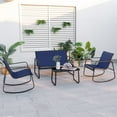 thumbnail image 2 of Gymax Set Of 8 Outdoor Patio Rocking Set 4 Rocking Chairs & Loveseat w/ Glass-Top Table, 2 of 10
