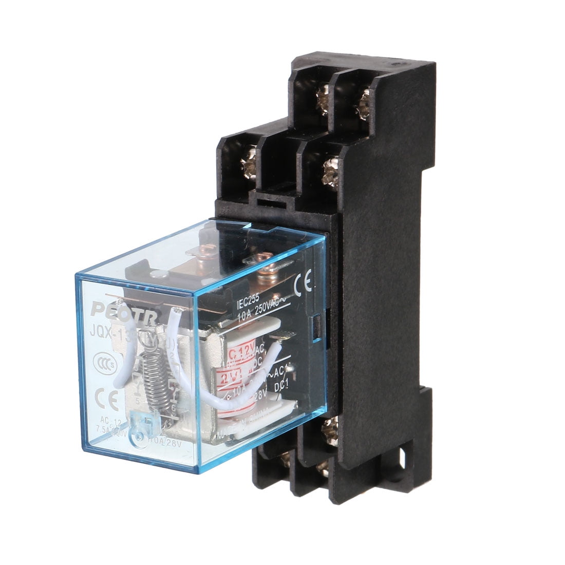 Relais DPDT 12V 5A Pour Rail DIN 35mm - 2 Pièces Neufs Uxcell