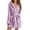 Purple, variant on Clearance Sale! Women's Solid Colour Long Sleeve Pocket Hooded Knee Short Plush Pajamas Robe Homewear Bathrobe