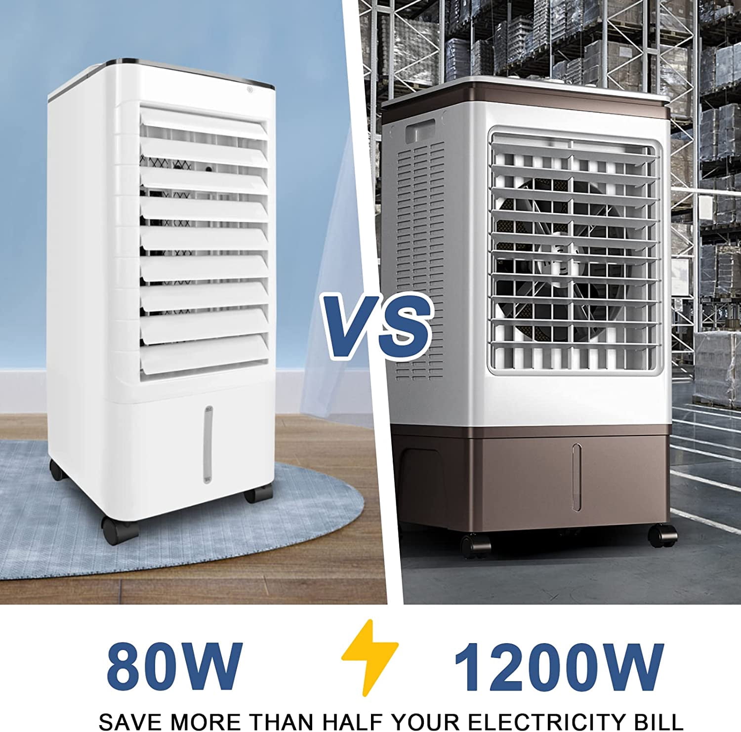 Caynel 3-in-1 Evaporative Portable Air Cooler Fan/ Humidifier with 12H Timer& Remote Control, 110v