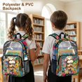 thumbnail image 4 of ZIATUBLES Clear Backpack, Heavy Duty Fabric & PVC Transparent Bookbag with Sloth Flower Butterfly Print, Large Capacity See Through Backpack for School College Work Travel Security, 4 of 7