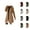 Coffee, variant on Long Wool Coat for Women Long Sleeve Notch Collar Single Slim Fit Open Front Jacket Work Office Cardigan