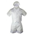 thumbnail image 3 of Baby Boy Toddler Baptism Church Formal Paisley Vest Shorts Suit White + Hat, 3 of 6