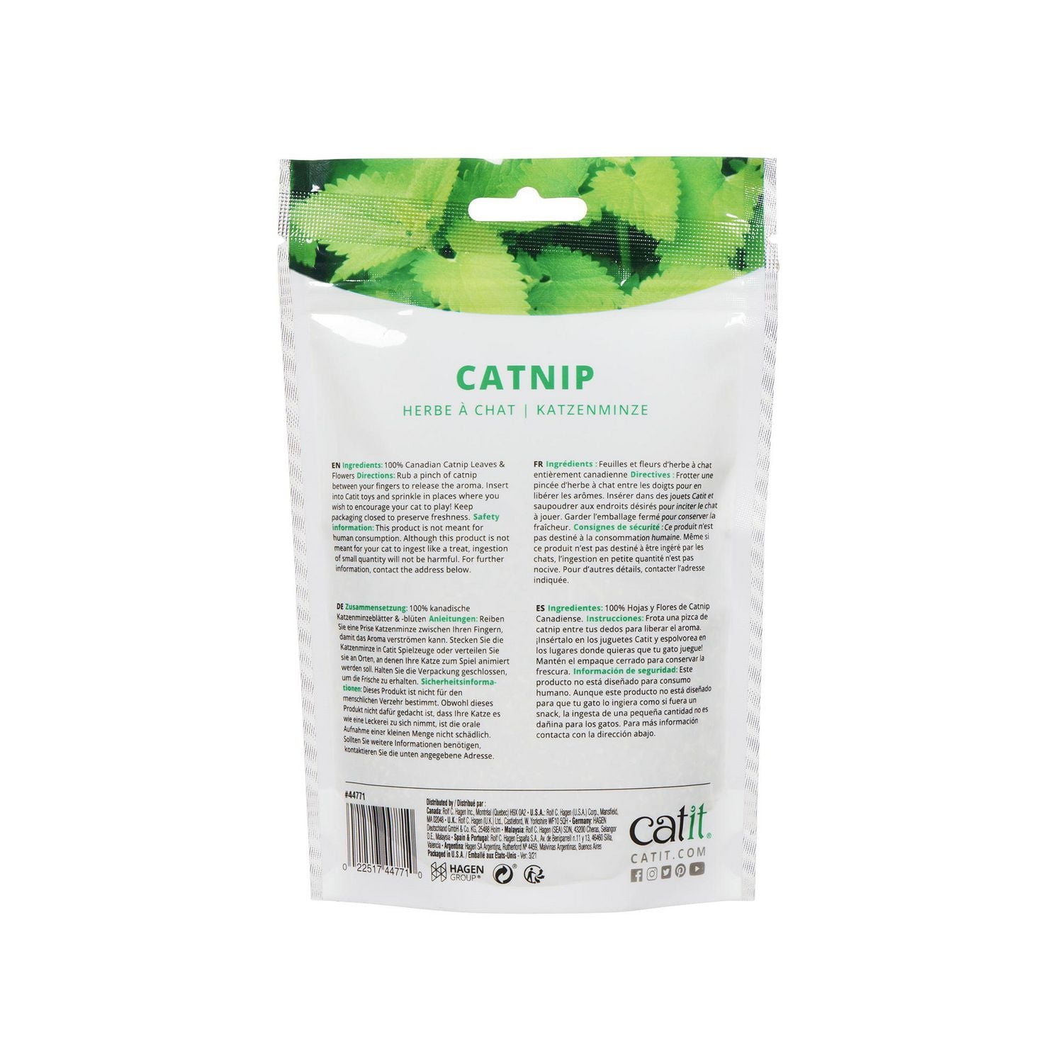 Herbe à chat naturelle Catit, 28 g (1 oz), sachet refermable – Attractif premium pour chats, idéal pour le jeu, l’entraînement et l’enrichissement