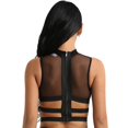thumbnail image 4 of IEFiEL-Tops sexis para fiesta y discoteca para mujer, camisetas sin mangas con cuello redondo y malla transparente con cremallera en la espalda elástica con tiras entrecruzadas, 4 of 4