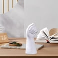 thumbnail image 4 of Jarrón creativo moderno con forma de mano, resina, flores artificiales, escultura, maceta, arte de mesa S blanco, 4 of 8