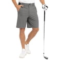 thumbnail image 3 of Nestiefly Men's Golf Dress Shorts Flat Front Stretch Hybrid Lightweight Quick Dry Chino Shorts with Pockets Light Gray M, 3 of 6
