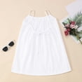 thumbnail image 5 of Xudanell Backless Cami Dress Girls Open Back Mini Linen Dress Spaghetti Strap Summer Beach Vacation Flowy Sundress for Kids (White, 9-10 Years), 5 of 5