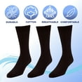 thumbnail image 4 of EMEM Apparel Men's Casual Soft Ribbed Cotton Knit Classic Mid Calf Crew Dress Hosiery Socks 5-Pack Black 9-11, 4 of 5