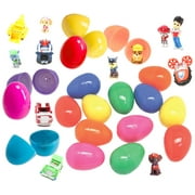 12 PAW Patrol Toy Filled Easter Eggs - High Quality Figurines Featuring Your Favorite Characters Like Marshall, Rubble and Chase - Prefilled To Save You Time - Assorted Plastic Egg Colors and Sizes