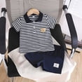 thumbnail image 2 of Zshosam Boys Summer Clothes Set Boy's Summer Outfits Short Sleeve Crewneck T-Shirt Shorts Set Active Casual Clothes Size 2T 3T,(Navy 2-3 Years), 2 of 8