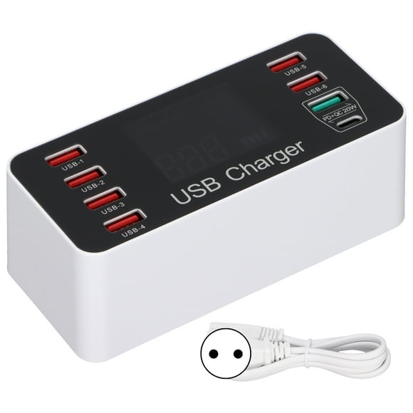 ANGGREK Compact USB Charging Station Dock, Fast Charging 8 Port Car Charger For Smartphones For Tablets