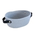 thumbnail image 1 of Wweixi Storage Basket with Handles Woven Cotton Rope Container Sundries Snacks Key Hamper Cosmetic Drawer Shelf Dresser Gray L, 1 of 6